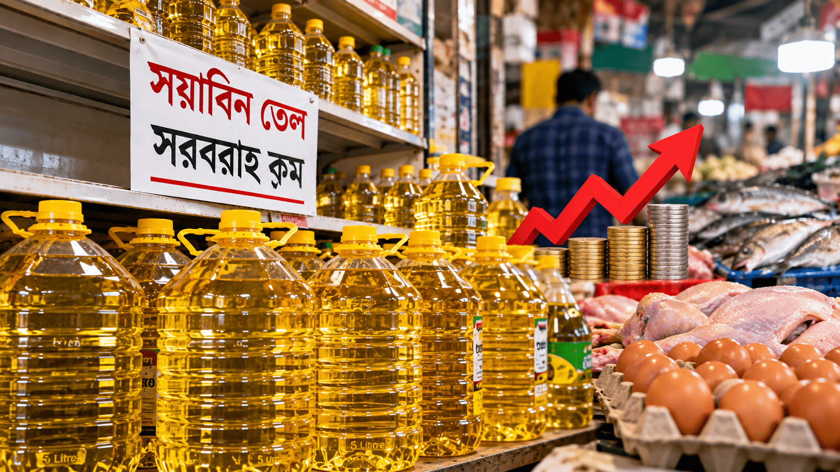 বাজারে আবার কমেছে বোতলজাত সয়াবিন তেলের সরবরাহ, দাম বাড়ানোর উদ্যোগ কোম্পানিগুলোর