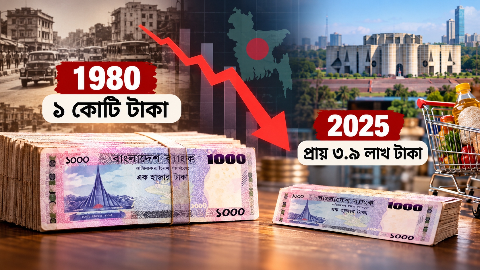 ১৯৮০ সালের ১ কোটি টাকা এখন কত? ৪৫ বছরে ক্রয়ক্ষমতা কমেছে ৯৬ শতাংশ