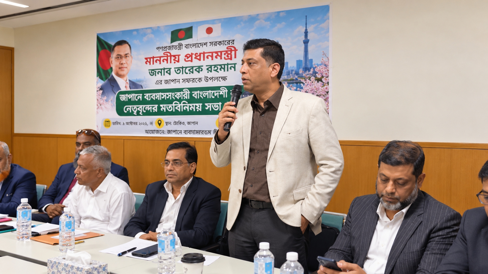 বাংলাদেশের মাননীয় প্রধানমন্ত্রীর জাপান সফর উপলক্ষে জাপানে বসবাসকারী বাংলাদেশী ব্যবসায়ী নেতৃবৃন্দের মতবিনিময় সভা